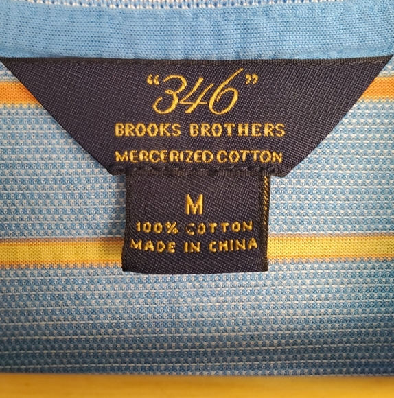 Brooks Brothers Blue and Orange Striped Polo Shirt. MED - Picture 3 of 8